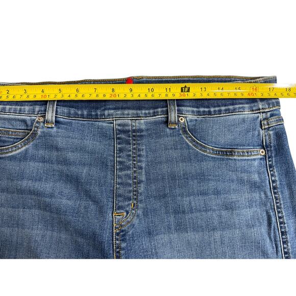 SPANX Seamed Front Wide Leg Jeans Vintage Indigo High Rise Stretch Denim Sz XL - Picture 10 of 12